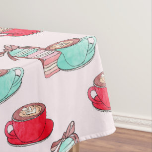 Nappe Cute Macarons et Cappuccino Pastel Monogramme