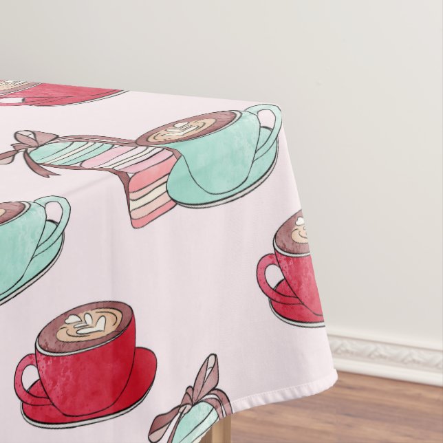 Nappe Cute Macarons et Cappuccino | Pastel | Monogramme (In Situ)