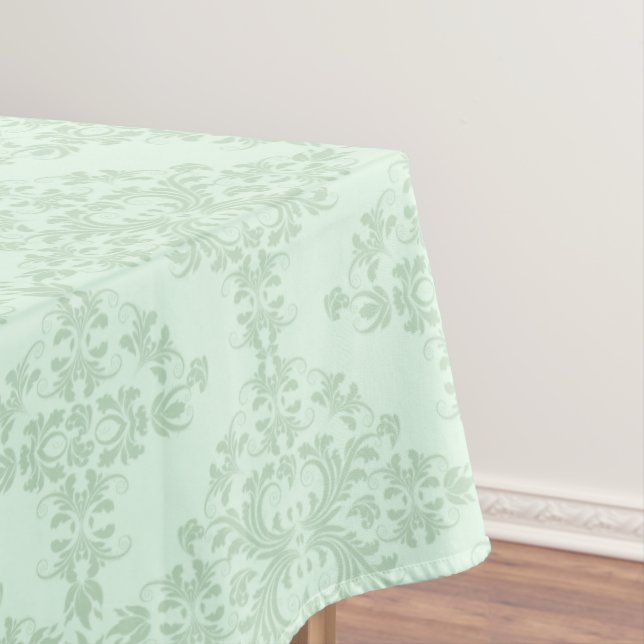 Nappe Damas florales à la menthe verte (In Situ)