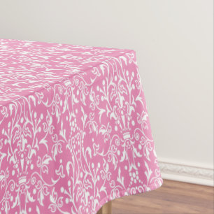 Nappe Damas rose et blanc