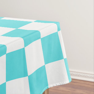 Nappe Damier bleu turquoise visuel classique