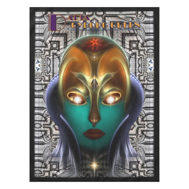 Nappe Daria Cyborg Queen Tech Tissu de table personnalis (Devant)