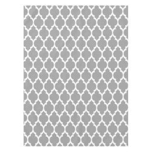 Nappe Dark Gray White Moroccan Quatrefoil Pattern #4