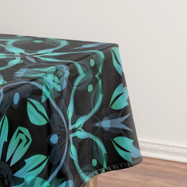 Nappe Dark Teal Floral Noir Mandala (In Situ)