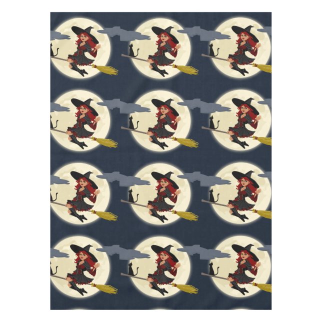 Nappe de conception de sorcière et de chat noir (Devant)