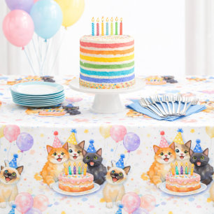 Nappe de fête d'anniversaire pour chat "Whimsical