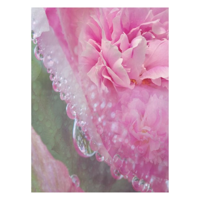 Nappe de fleurs rose cendré, de corail et d'herbe (Devant)