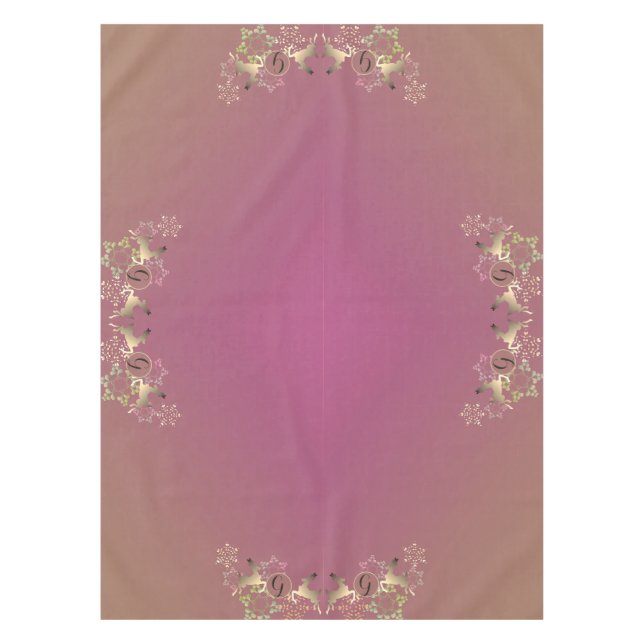 Nappe de monogramme violet de rennes et de flocons (Devant)