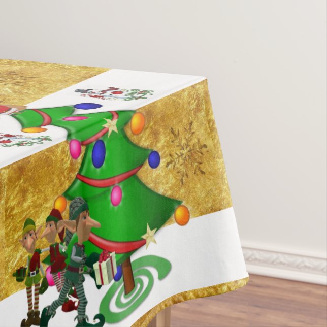 Nappe de Noël, Joyeux Noël, Elfe Snowman (In Situ)