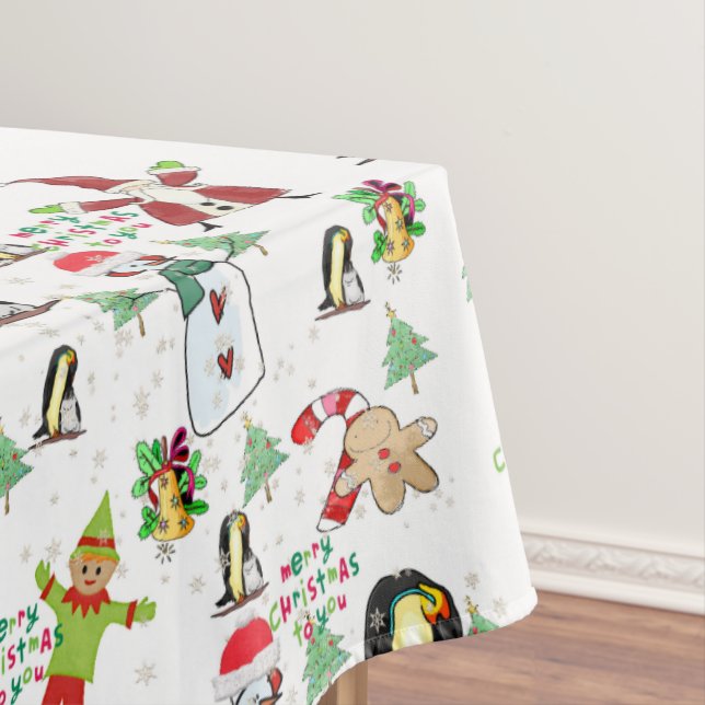 Nappe de Noël, Pingouin, Snowman, Elfe (In Situ)