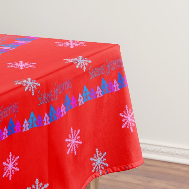 Nappe de Noël, Rouge Joyeuses Fêtes (In Situ)
