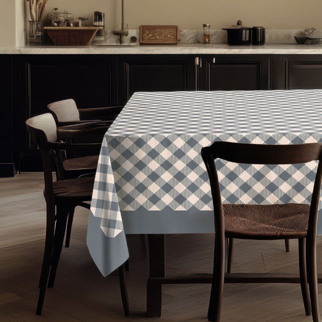 Nappe de plaid gris et de pêche pour les repas spé (Grey and Peach Plaid Tablecloth for Special Meals)