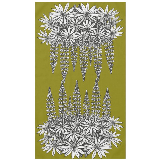 Nappe de table botanique jaune de lupin (Devant)