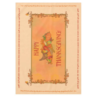 Nappe de Thanksgiving, corne d'abondance et prière