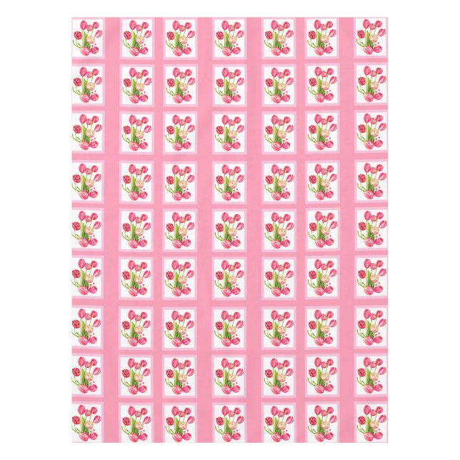 Nappe de tulipes roses (Devant)