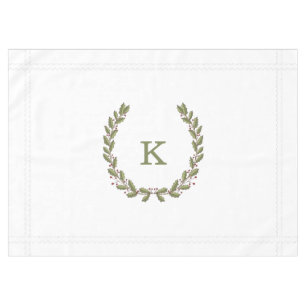 Nappe de vacances de monogramme de guirlande de