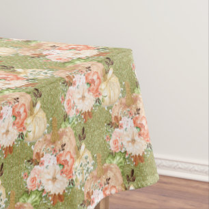 Nappe Décor Baby shower vintage Vert Petit Citrouille