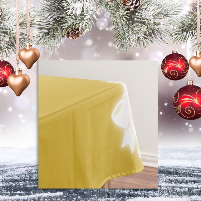 Nappe Décor blanc simple Noël sur or | (Créateur téléchargé)
