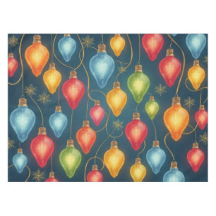 Nappe Décor coloré et vintage des lumières de Noël