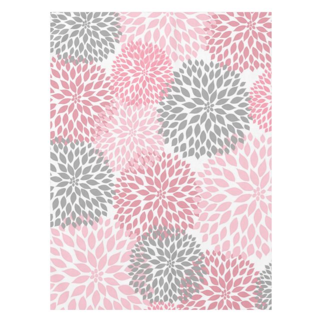 Nappe Décor d'art floral Dahlia gris rose, fleurs (Devant)