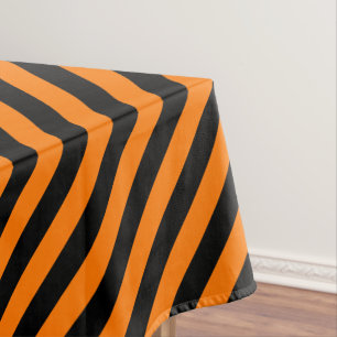 Nappe Décor de fête d'Halloween Orange Black Stripes