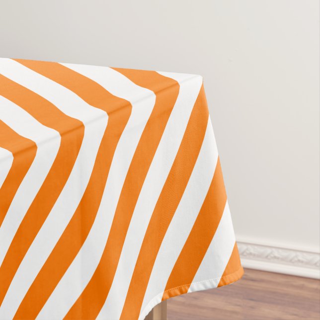 Nappe Décor de fête d'Halloween Orange White Stripes (In Situ)