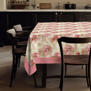 Nappe délicate en aquarelle rose poussiéreux et or