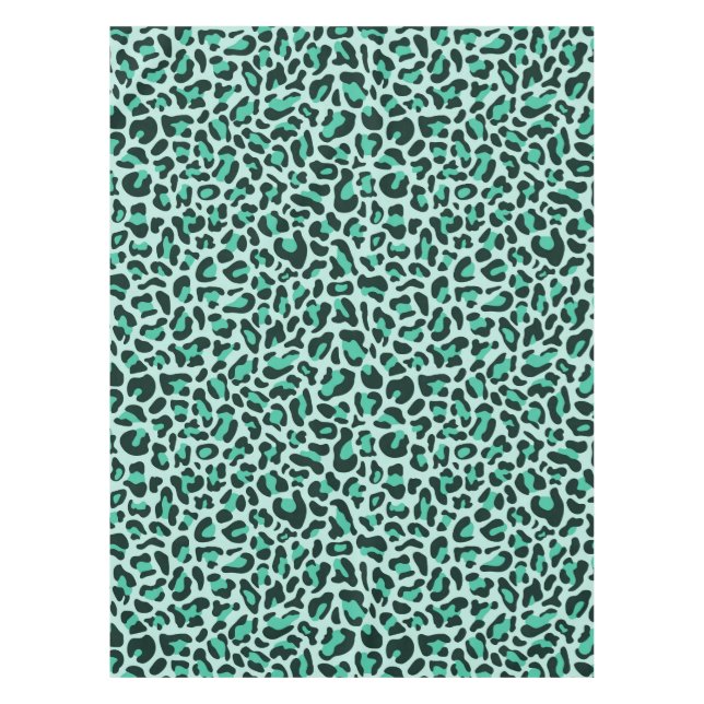 Nappe d'Empreinte de léopard bleu turquoise (Devant)