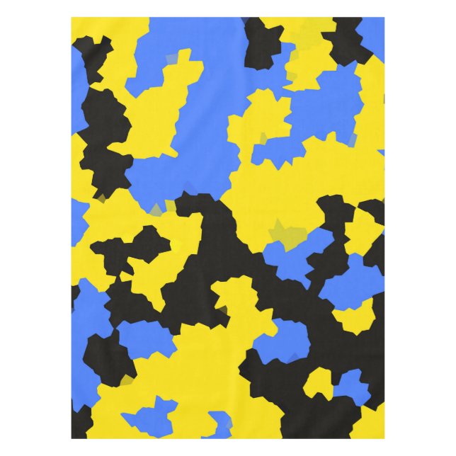 Nappe Design Abstrait Jaune Bleu Noir Motif moderne (Devant)