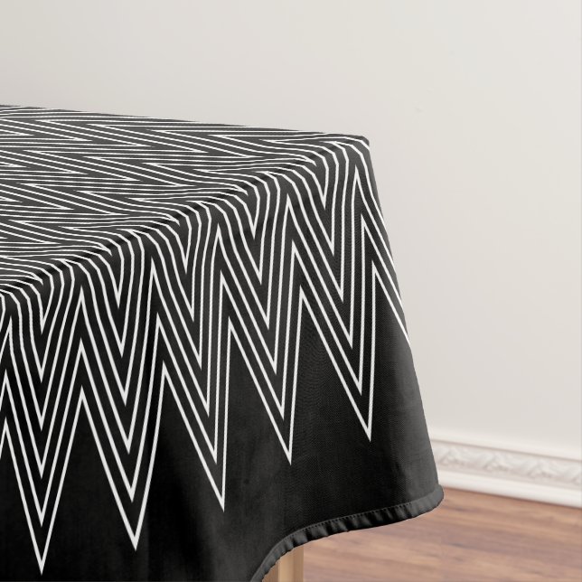 Nappe Design géométrique Abstrait moderne noir et blanc (In Situ)