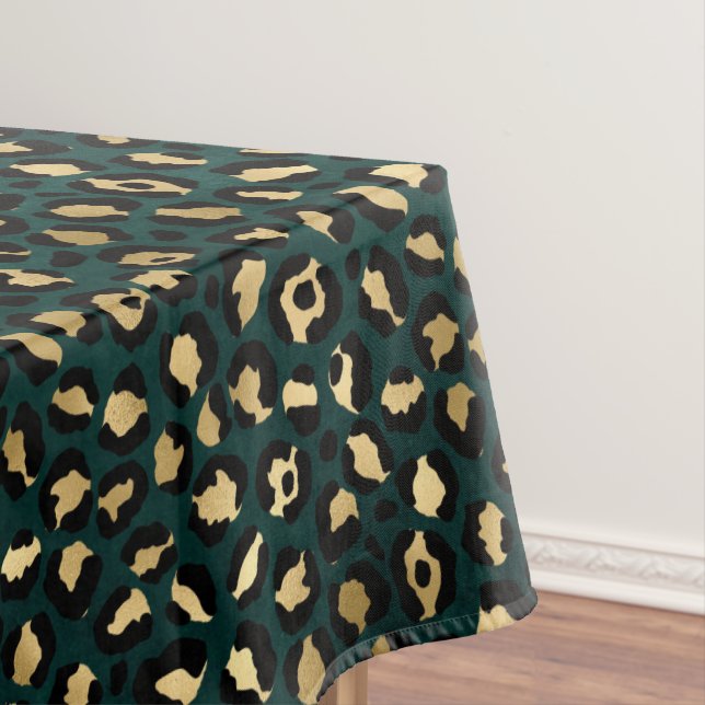 Nappe Design turquoise et Gold Leopard Series 1 (In Situ)