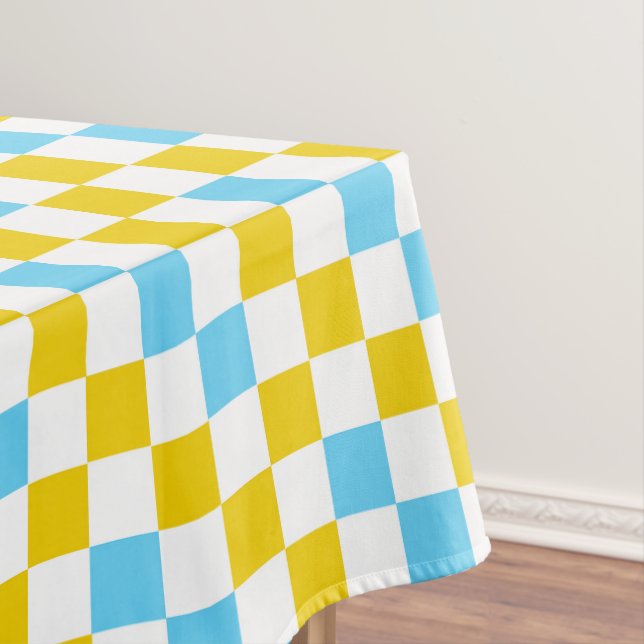 Nappe Dessin à carreaux jaune blanc bleu (In Situ)