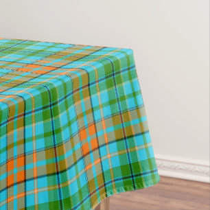 Nappe Dessin à carreaux Tartan bleu orange vert 