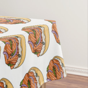 Nappe dessin animé de bagel saumon