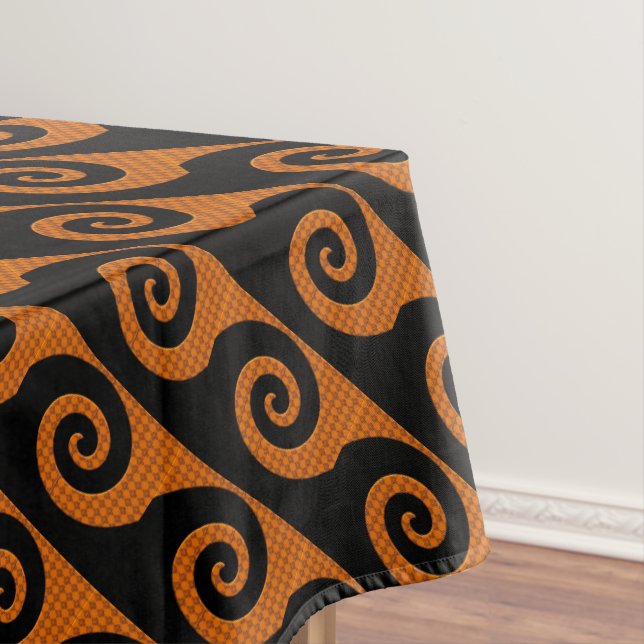 Nappe d'Halloween Abstraite noir et orange (In Situ)