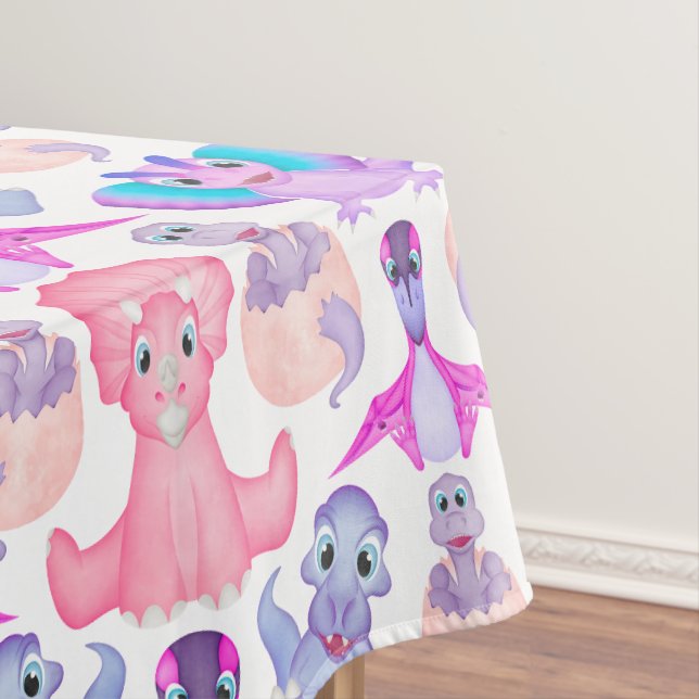 Nappe Dinosaure Aquarelle rose Baby shower d'anniversair (In Situ)