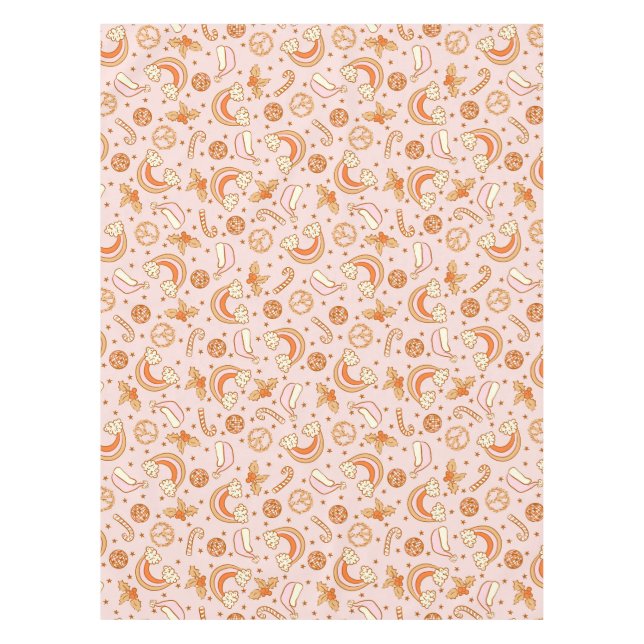Nappe Disco de Noël Rose Cute Rainbow Père Noël (Devant)