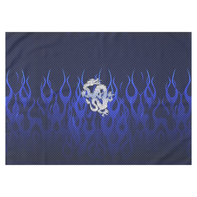Nappe Dragon Bleu Chrome comme flammes de fibre de carbo (Devant (Horizontal))