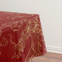 Dragon chinois or et rouge foncé