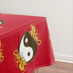 Nappe Dragon d'or Yin Yang