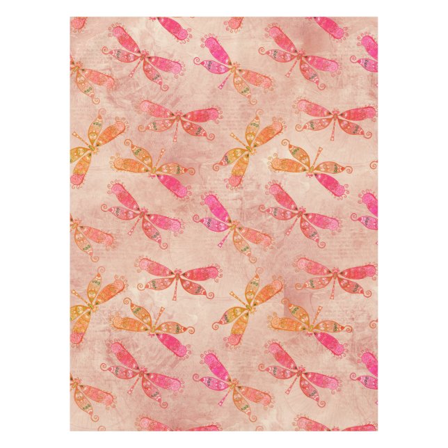 Nappe Dragonflies Boho en rose (Devant)