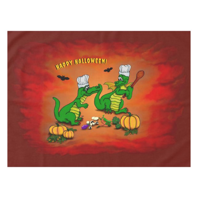 Nappe Dragons - Joyeux Halloween ! Aujourd'hui je vais c (Devant (Horizontal))