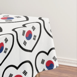Nappe Drapeau de la Corée du Sud Cœur