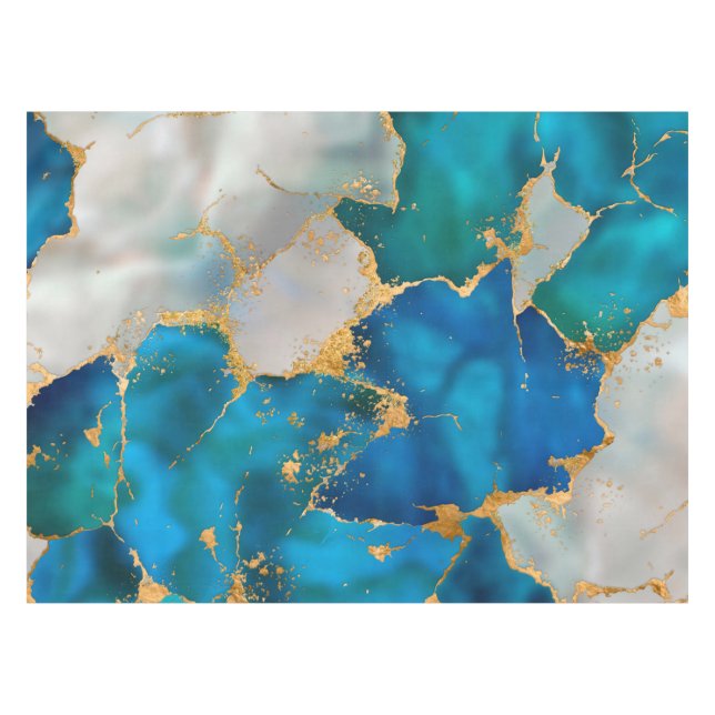 Nappe Dreamy Blue, Teal, pearl and Gold (Devant (Horizontal))