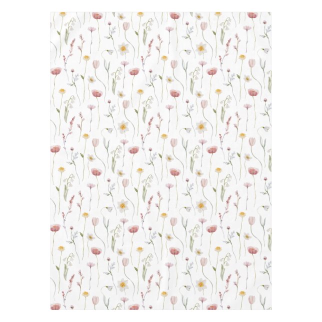 Nappe Dusty Pink Watercolor Wildflower (Devant)