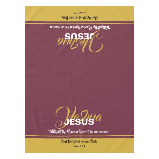 Nappe Ecriture chrétienne JÉSUS RAISON SAISON Noël (Devant)