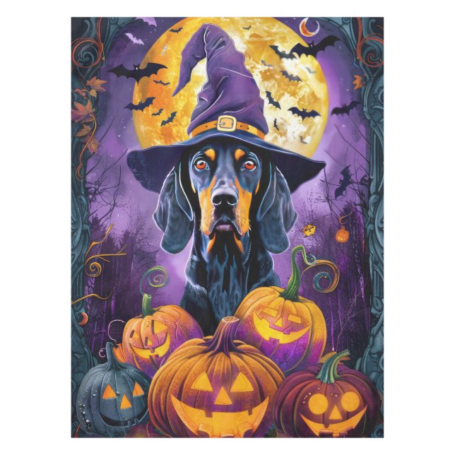 Nappe Éffrayant Bluetick Coonhound Citrouille de sorcièr (Devant)