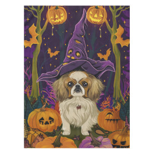 Nappe Éffrayant Pekingese Chien Halloween sorcière et Ci