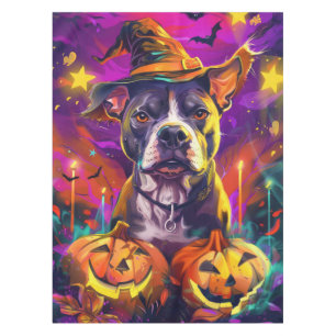 Nappe Éffrayant Pitbull Chien Halloween sorcière et Citr