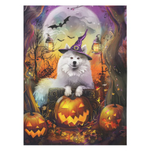 Nappe Éffrayant Samoyed Chien Halloween sorcière et Citr